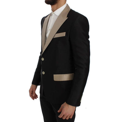 Dolce & Gabbana Black Silk Two-Piece Suit
