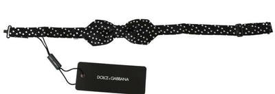 Dolce & Gabbana Élégant nœud papillon en soie à pois noirs