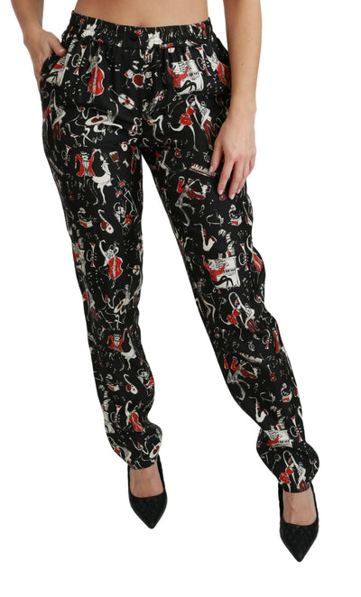 Pantalon slim taille moyenne en soie Dolce & Gabbana