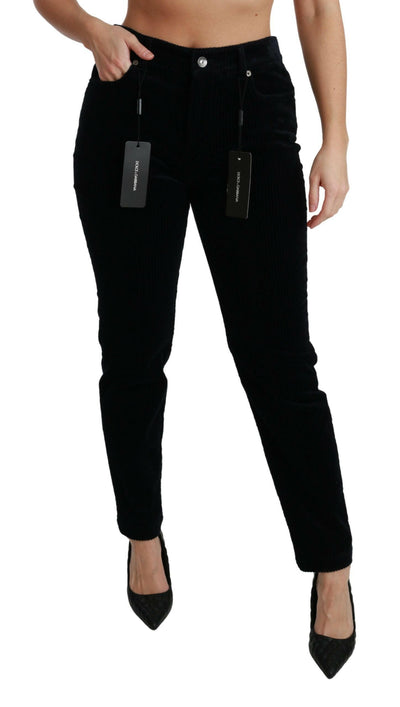 Jean skinny taille moyenne en velours côtelé Dolce & Gabbana Chic