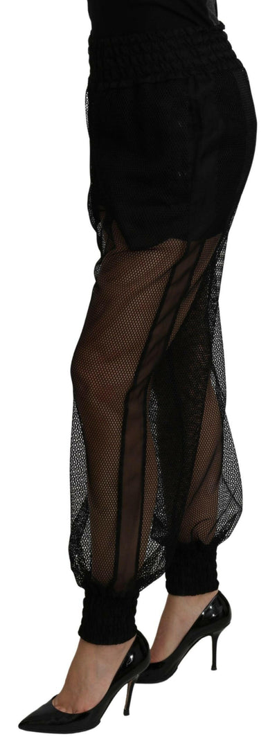 Pantalon de jogging élégant taille haute en soie mélangée Dolce & Gabbana