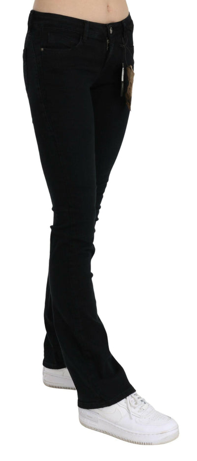 Costume National – Schwarze Skinny-Jeans aus Baumwolldenim mit niedriger Taille