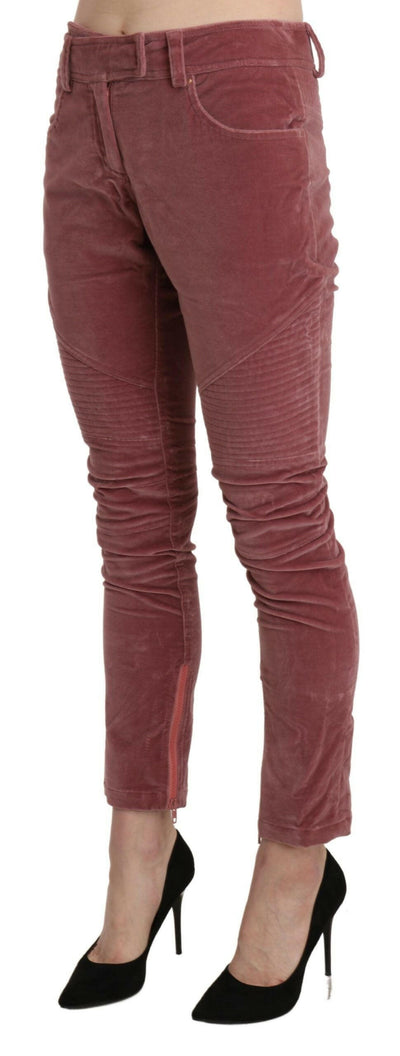 Ermanno Scervino – Rote Skinny-Hose aus Baumwolle mit mittlerer Taille