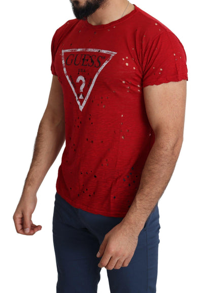T-shirt Guess en coton stretch rouge éclatant