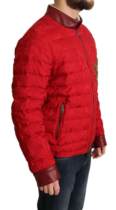 Veste bomber rouge et or Dolce & Gabbana