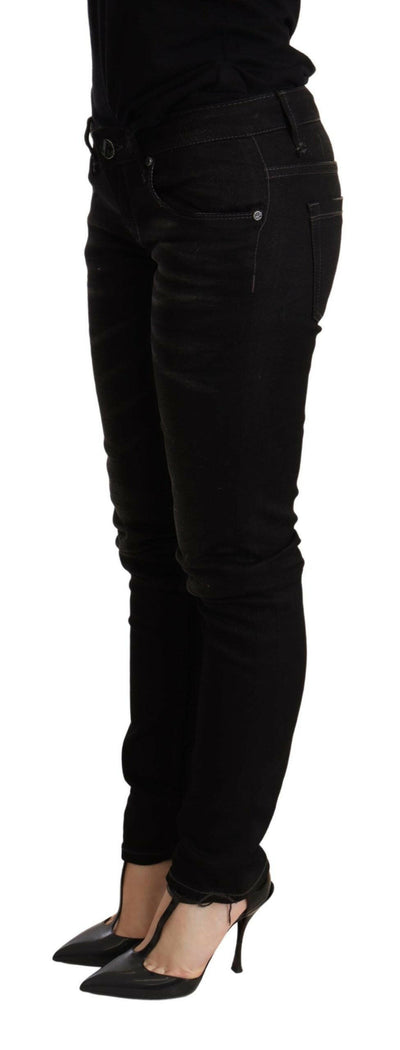 Acht – Schwarze Skinny-Jeans mit niedriger Taille