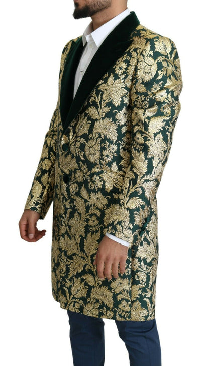 Dolce & Gabbana Veste Sicilia en jacquard vert doré élégant