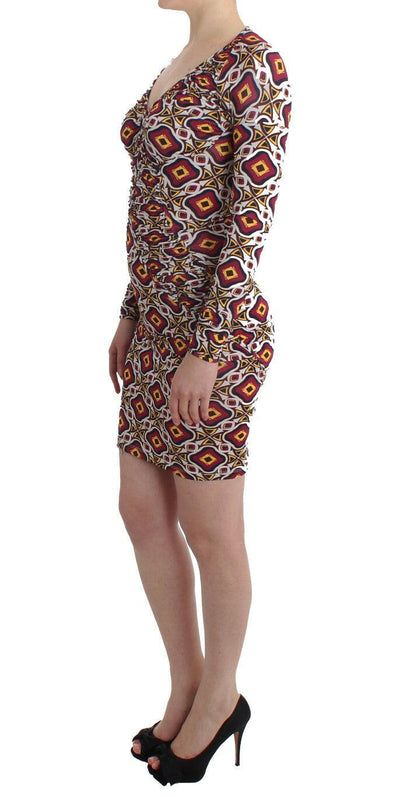 GF Ferre Multicolor Longsleeved Viscose Shift Dress