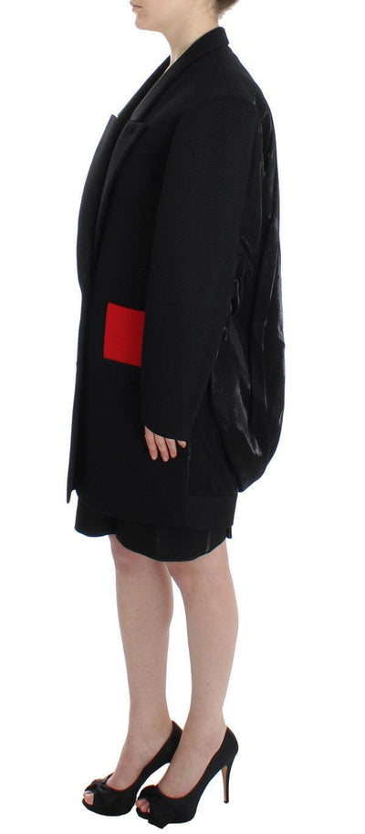 KAALE SUKTAE Black Coat Trench Long Draped Jacket Blazer