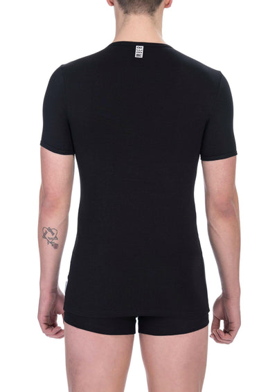 T-shirt homme en coton noir Bikkembergs
