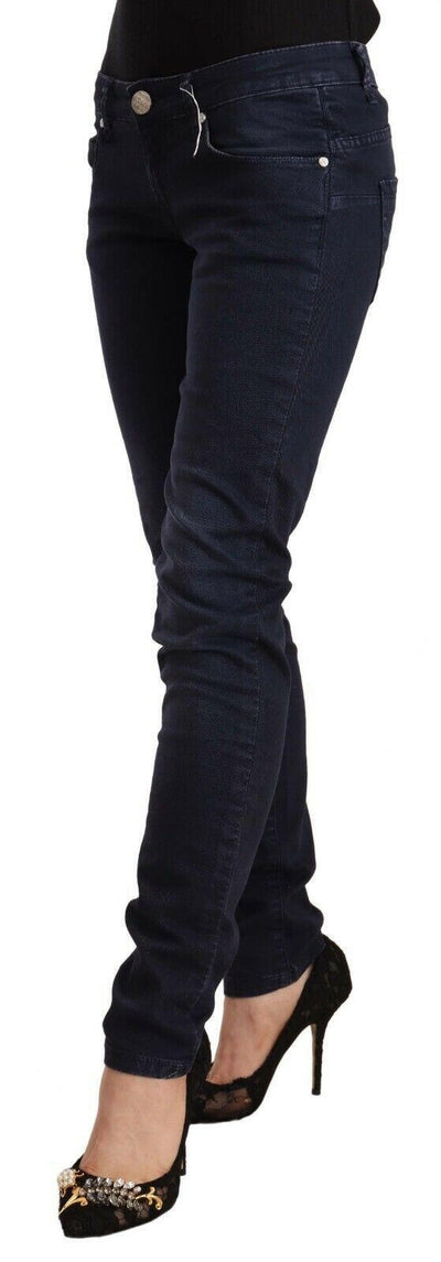 Jean skinny taille basse Acht Chic bleu