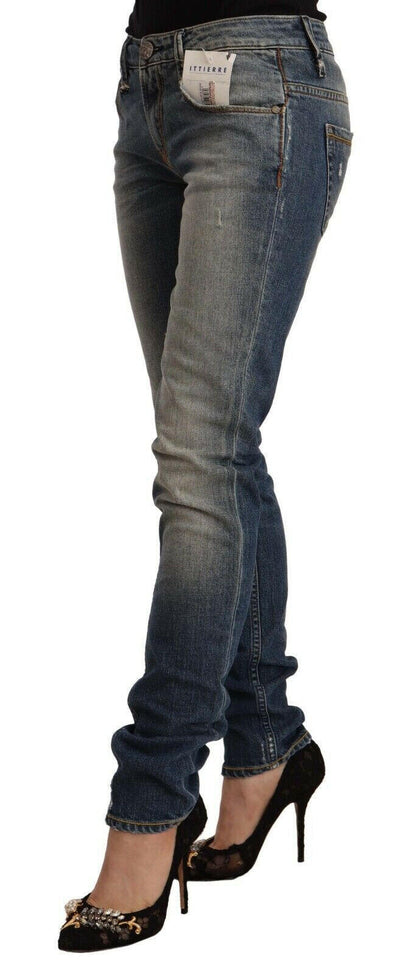 Jean skinny délavé bleu Acht en coton mélangé