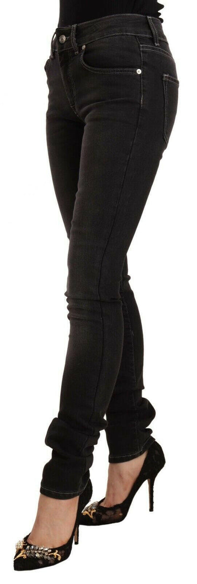 Jean slim taille moyenne noir délavé chic GF Ferre