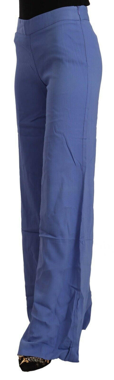 Pantalon bleu chic à jambes larges et taille haute PAROSH