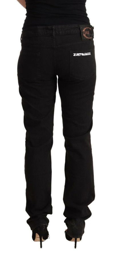 Just Cavalli – Schwarze Skinny-Jeans aus Baumwolldenim mit mittlerer Taille