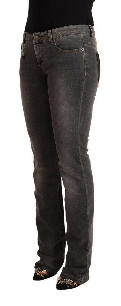 Costume National – Grau verwaschene Jeans mit niedriger Taille und geradem Schnitt