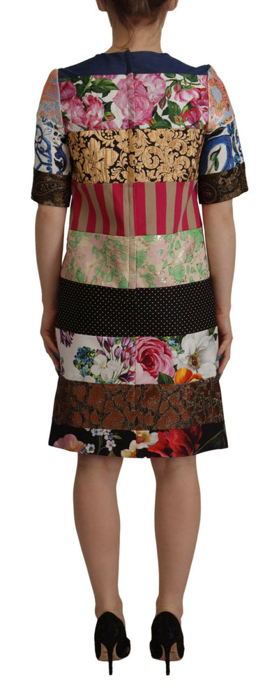 Robe fourreau courte patchwork Dolce & Gabbana - Élégance multicolore