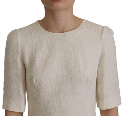 Robe midi en jacquard Dolce & Gabbana exquise en blanc