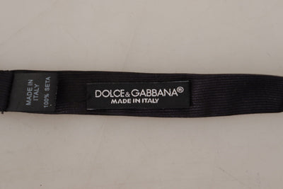 Dolce & Gabbana Black 100% Silk Adjustable Neck Papillon Tie