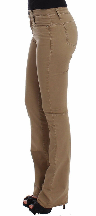 Costume National Beige Straight Leg Denim Hose Stretchjeans