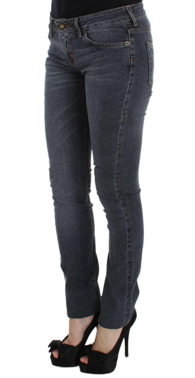 Cavalli Slim Fit Jeans aus Baumwollmischung in verwaschenem Blau