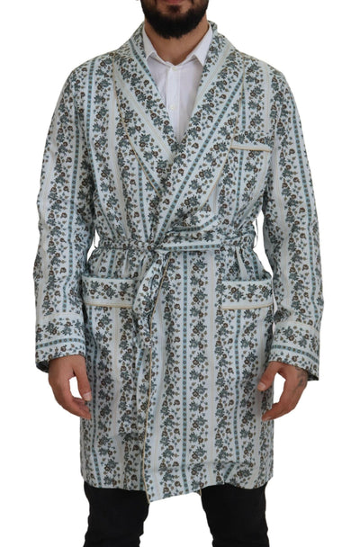 Robe-veste élégante en coton à fleurs Dolce & Gabbana