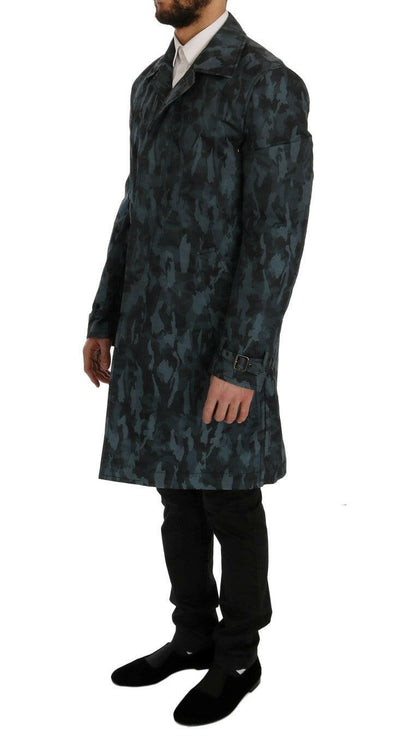 Trench-coat camouflage bleu Dolce & Gabbana Élégance