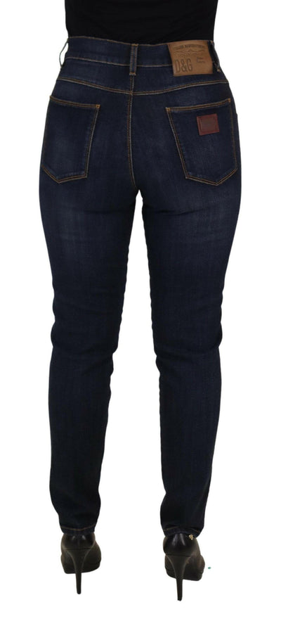Dolce & Gabbana – Blaue Skinny-Jeans aus Baumwolle mit hoher Taille