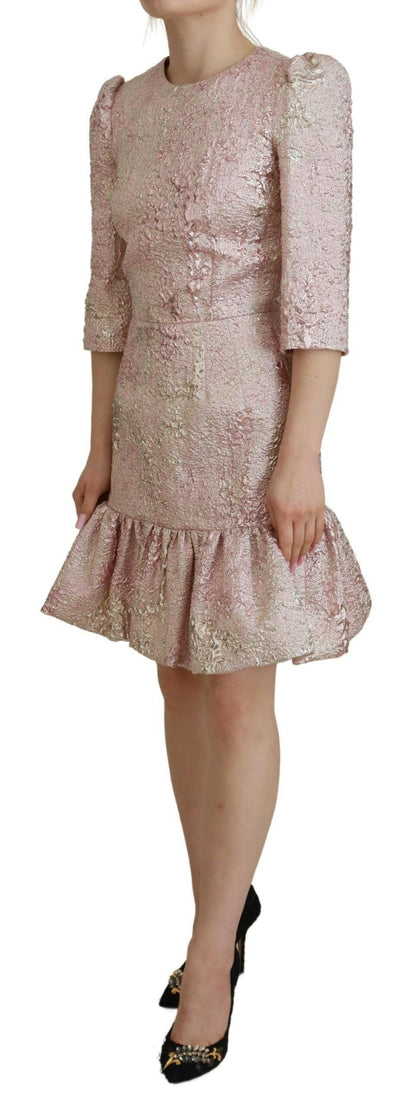 Robe fourreau mi-longue en jacquard rose élégante Dolce & Gabbana