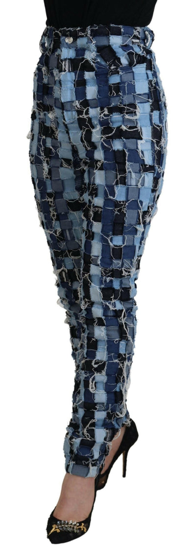 Dolce & Gabbana Mehrfarbige Patchwork-Jeans aus Baumwolldenim