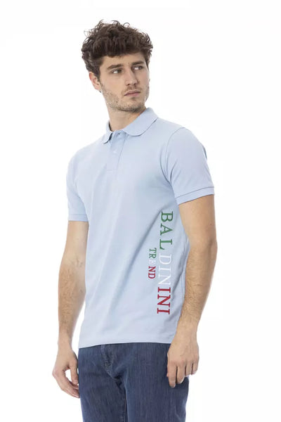 Polo homme en coton bleu clair Baldinini Trend