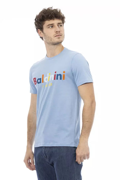 T-shirt homme en coton bleu clair Baldinini Trend