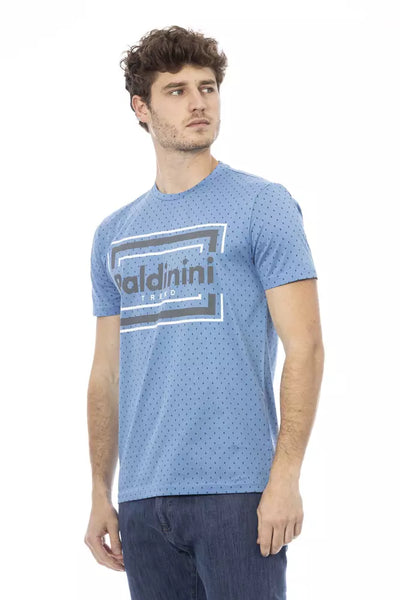 Baldinini Trend Hellblaues Baumwoll-T-Shirt