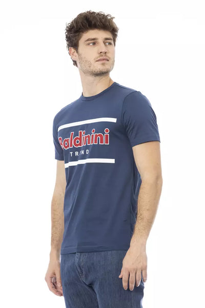 Baldinini Trend Blaues Baumwoll-T-Shirt
