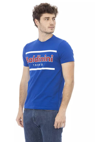 Baldinini Trend Blaues Baumwoll-T-Shirt