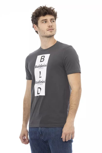 Baldinini Trend Graues Baumwoll-T-Shirt