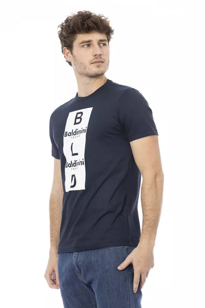 Baldinini Trend Blaues Baumwoll-T-Shirt