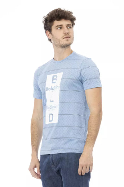 Baldinini Trend Hellblaues Baumwoll-T-Shirt