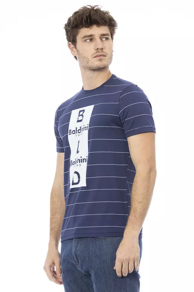 Baldinini Trend Blaues Baumwoll-T-Shirt