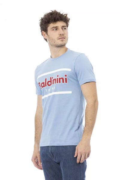 Baldinini Trend Hellblaues Baumwoll-T-Shirt