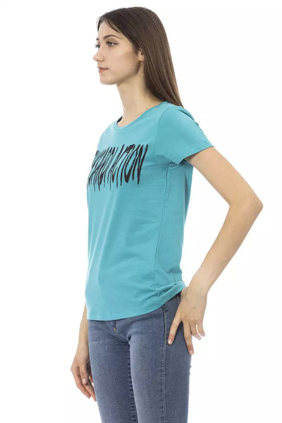 T-shirt Trussardi Action en coton bleu clair pour femme