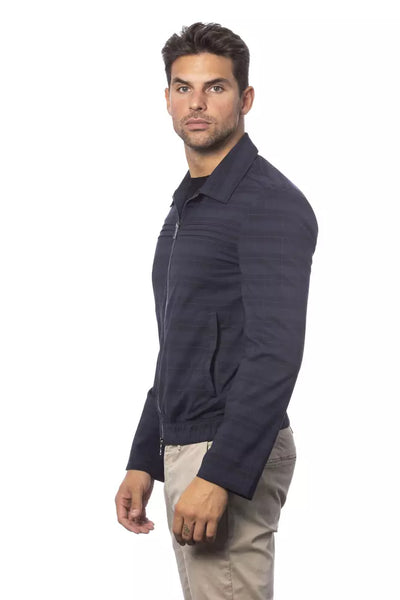 Blouson Bomber Homme En Laine Bleu Verri