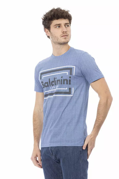 T-shirt homme en coton bleu clair Baldinini Trend