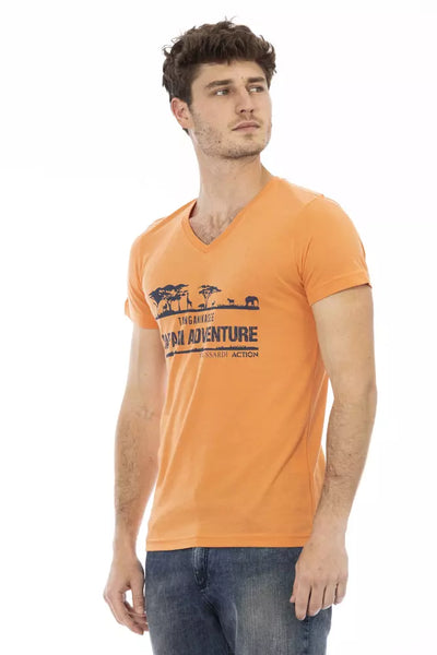 T-shirt Trussardi Action en coton orange pour homme