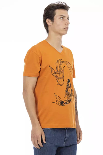T-shirt Trussardi Action en coton orange pour homme