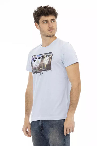 T-shirt Trussardi Action en coton bleu clair pour homme