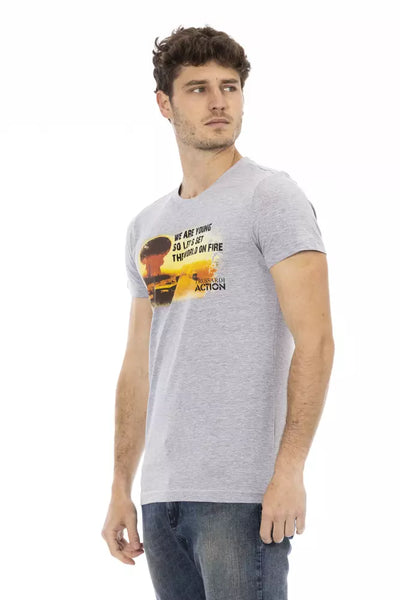 T-shirt Trussardi Action en coton gris pour homme