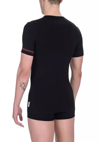 T-shirt homme en coton noir Bikkembergs