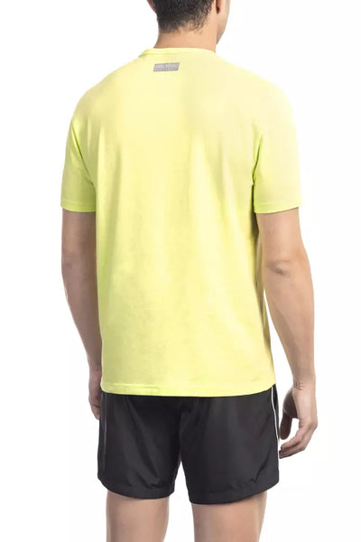 T-shirt homme en coton jaune Bikkembergs