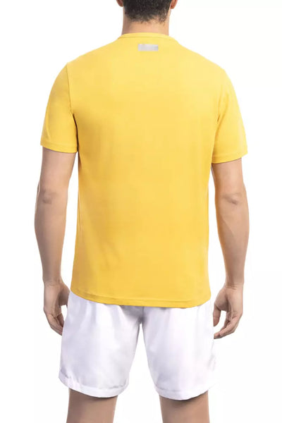 T-shirt homme en coton jaune Bikkembergs